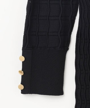 GRACE CONTINENTAL ウェーブニットワンピース ブラック