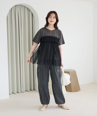 Green Parks ・ＥＬＥＮＣＡＲＥ　ＤＵＥ　チュールドッキングＴＥＥ Gray Mixture