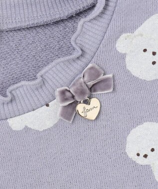 ANY KIDS アニマル 総柄 トレーナー サックスブルー×イヌ