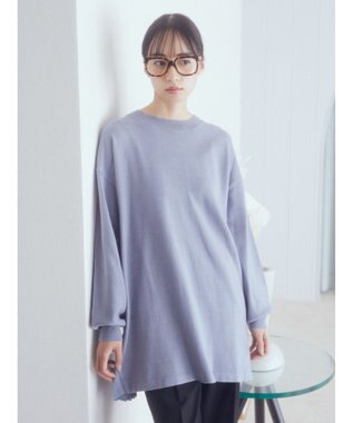 earth music&ecology バックヘムプリーツチュニック Blue