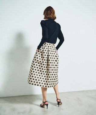 GRACE CONTINENTAL ラメドットジャガードスカート ベージュ