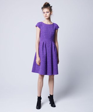 TOCCA CHIFFON TWEED ドレス パープル系