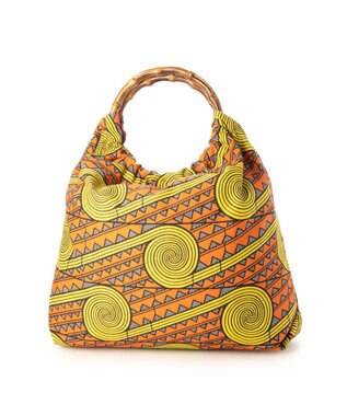 UNBILLION カシュカシュ cachecache / アフリカンプリントバンブーハンドルトート