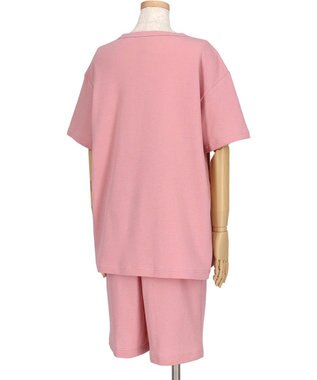 ワコール／睡眠科学 パジャマ 綿100%(本体) ワッフル素材 5分袖 半袖 5分丈 レディース YDT125 睡眠科学／ワコール ピンク