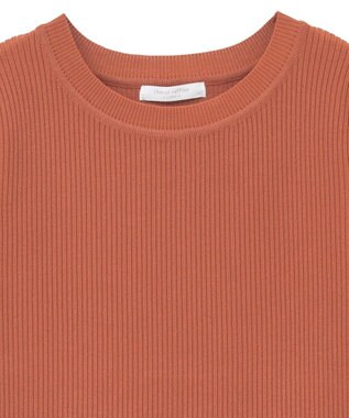 Green Parks 袖レイヤー５分袖ニットプルオーバー Orange