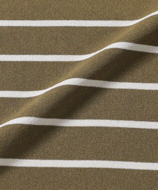 WHITE MAILS 【UNISEX】PAPER YARN BORDER KINT PULLOVER T-シャツ カーキ