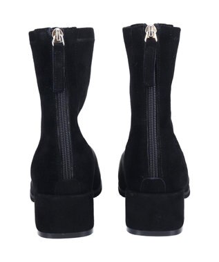 Bridget Birkin 【PARADIS COULEUR】スクエアトウバックジップストレッチブーツ ブラックスウェード