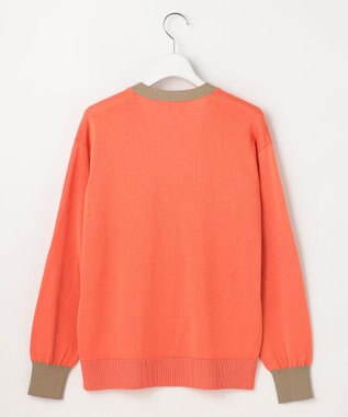 自由区 S カラーブロック カーディガン オレンジ×モカ