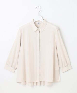 J.PRESS LADIES 【洗える】スパンローン バックプリーツ ブラウス ベージュ系