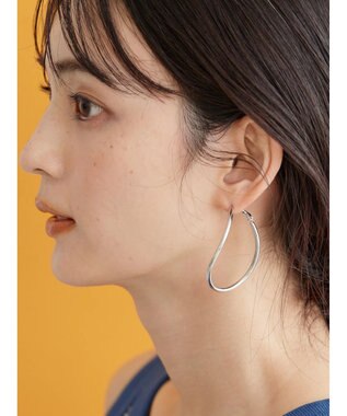 AMERICAN HOLIC 変形メタルフープピアス Silver