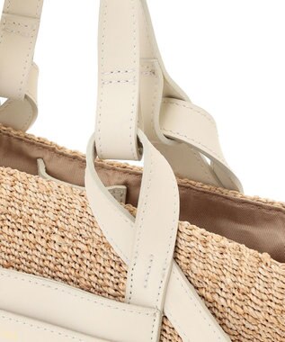 23区 【先行予約】VIOLAd'ORO アバカ レザーポケット 2WAY トートバッグ ホワイト系