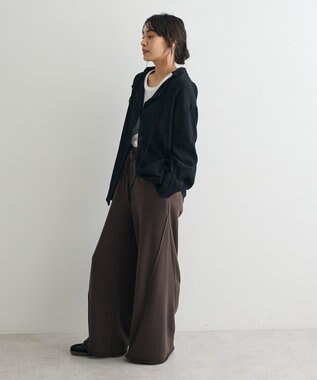 CRAFT STANDARD BOUTIQUE 衿ギャザーシャツブラウス Black