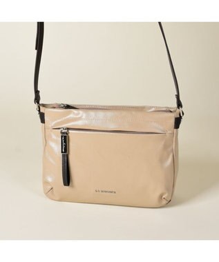 LA BAGAGERIE コーティングキャンバス ミニショルダーバッグ ライトベージュ
