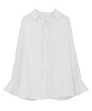 CRAFT STANDARD BOUTIQUE 衿ギャザーシャツブラウス White