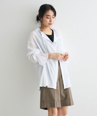 CRAFT STANDARD BOUTIQUE 衿ギャザーシャツブラウス White