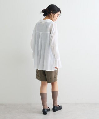 CRAFT STANDARD BOUTIQUE 衿ギャザーシャツブラウス White