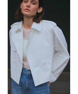 NAVE 【Nave・撥水加工】ショートトレンチ ジャケット ホワイト系