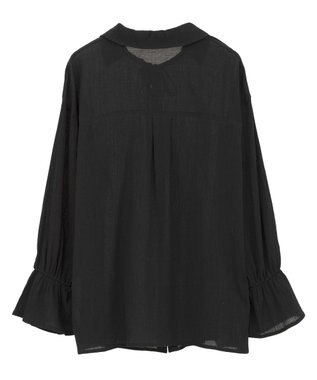 CRAFT STANDARD BOUTIQUE 衿ギャザーシャツブラウス Black