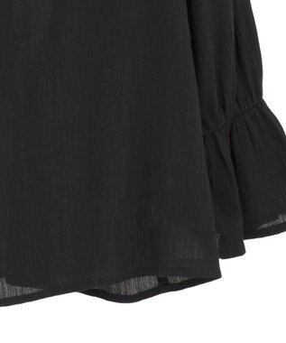 CRAFT STANDARD BOUTIQUE 衿ギャザーシャツブラウス Black