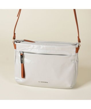 LA BAGAGERIE コーティングキャンバス ミニショルダーバッグ アイボリー