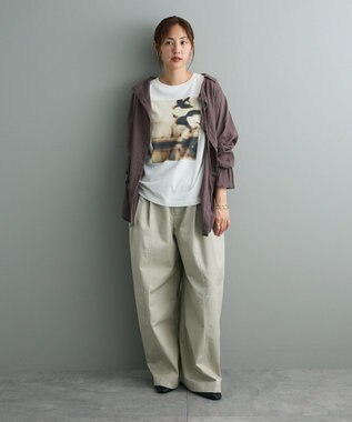 CRAFT STANDARD BOUTIQUE 衿ギャザーシャツブラウス Charcoal Gray
