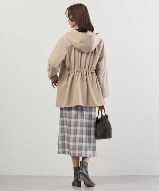 J.PRESS LADIES L 【2way】ドライツイルストレッチ フーデット アウター ベージュ系