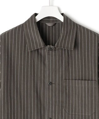 J.PRESS YORK STREET 【UNISEX】コットンリネンハーフスリーブシャツ ブルゾン グレー系1