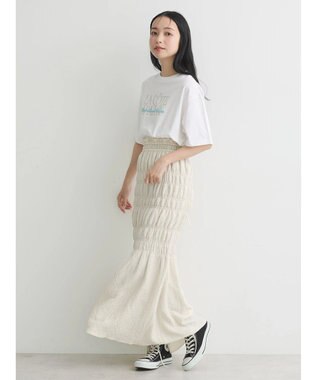 earth music&ecology ２ｗａｙシャーリングキャミワンピース Ivory