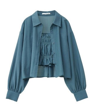 Green Parks ・ＥＬＥＮＣＡＲＥ　ＤＵＥ　ビスチェ付ショートシャツ Green