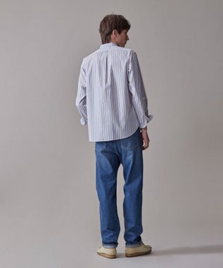 J.PRESS MEN 【SOMELOS】マルチストライプ バンドカラーシャツ イエロー系1