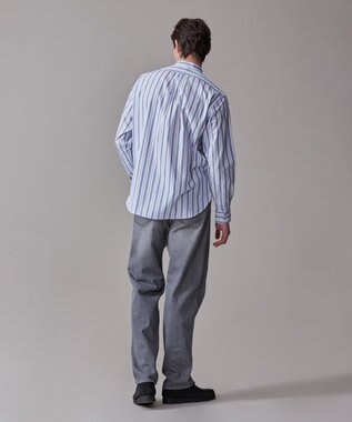 J.PRESS MEN 【SOMELOS】マルチストライプ バンドカラーシャツ ブルー系1