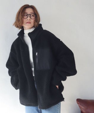 WEGO 【2025年秋冬新作アイテム/ユニセックス着用ITEM/SMLサイズ展開】ボアブルゾン ブラック