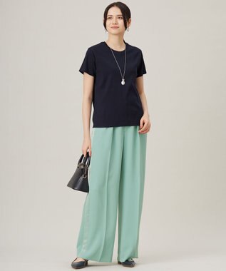 自由区 【ドラマ「明日はもっと いい日になる」着用】ソフトリブ Tシャツ ネイビー