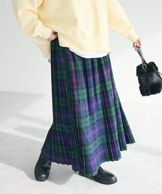 CRAFT STANDARD BOUTIQUE チェックプリーツスカート Green