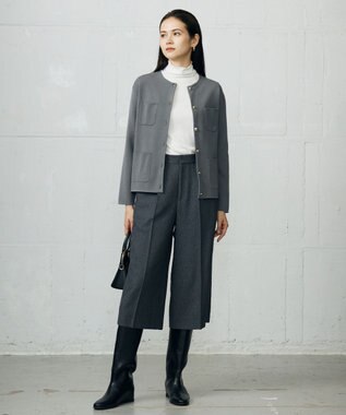 自由区 S レーヨンストレッチ カーディガン グレー