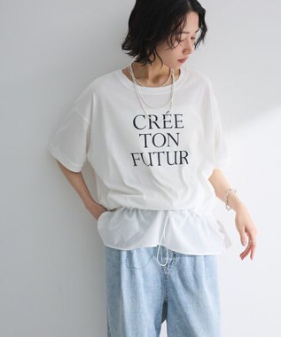 Green Parks ウエストドロストドッキングロゴプルオーバー Off White