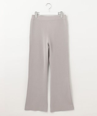 自由区 【XSサイズ～/洗える/セット着用可】ドライコットンハイゲージ フレアシルエット ニットパンツ ベージュ系