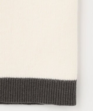 自由区 L 【洗える】コットンカシミヤ ボーダーニット ホワイト系1
