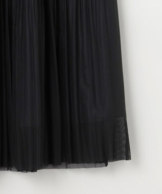 ANY SIS 【洗える】シアーストライププリーツ スカート ブラック系