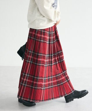 CRAFT STANDARD BOUTIQUE チェックプリーツスカート Red