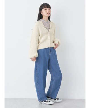 earth music&ecology カールヤーンカーディガン Ivory