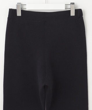 自由区 【XSサイズ～/洗える/セット着用可】ドライコットンハイゲージ フレアシルエット ニットパンツ ネイビー系