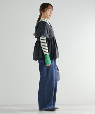 CRAFT STANDARD BOUTIQUE パフスリーブペプラムブラウス Black