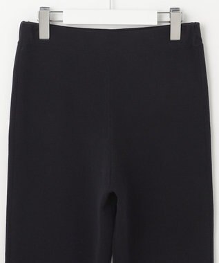 自由区 【XSサイズ～/洗える/セット着用可】ドライコットンハイゲージ フレアシルエット ニットパンツ ネイビー系