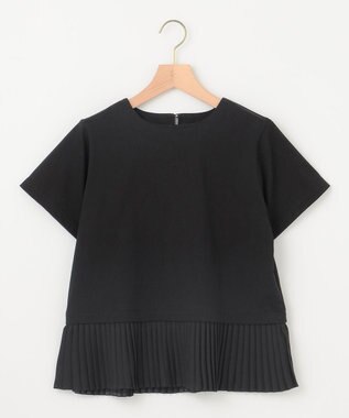 組曲 L クールプレーティング天竺プリーツ カットソー ブラック系