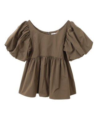 CRAFT STANDARD BOUTIQUE パフスリーブペプラムブラウス Black