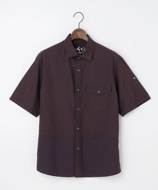 JOSEPH ABBOUD MOUNTAIN 【日本素材/軽量/オーガニックコットンブレンド】チェックコンビ アウトドア シャツ ダークブラウン系3