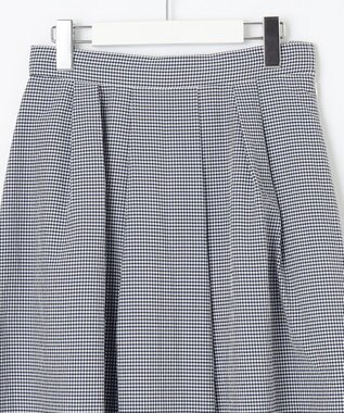 J.PRESS LADIES 【洗える】アセVis ギンガム スカート ネイビー系3