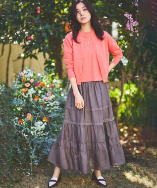 組曲 【8色展開・アンサンブル対応】ブーケカラーカーディガン 【WEB限定】オレンジ系9