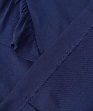 UNFILO 【吸水速乾/マシンウォッシャブル】フリルスリーブ Tシャツ ダルブルー系